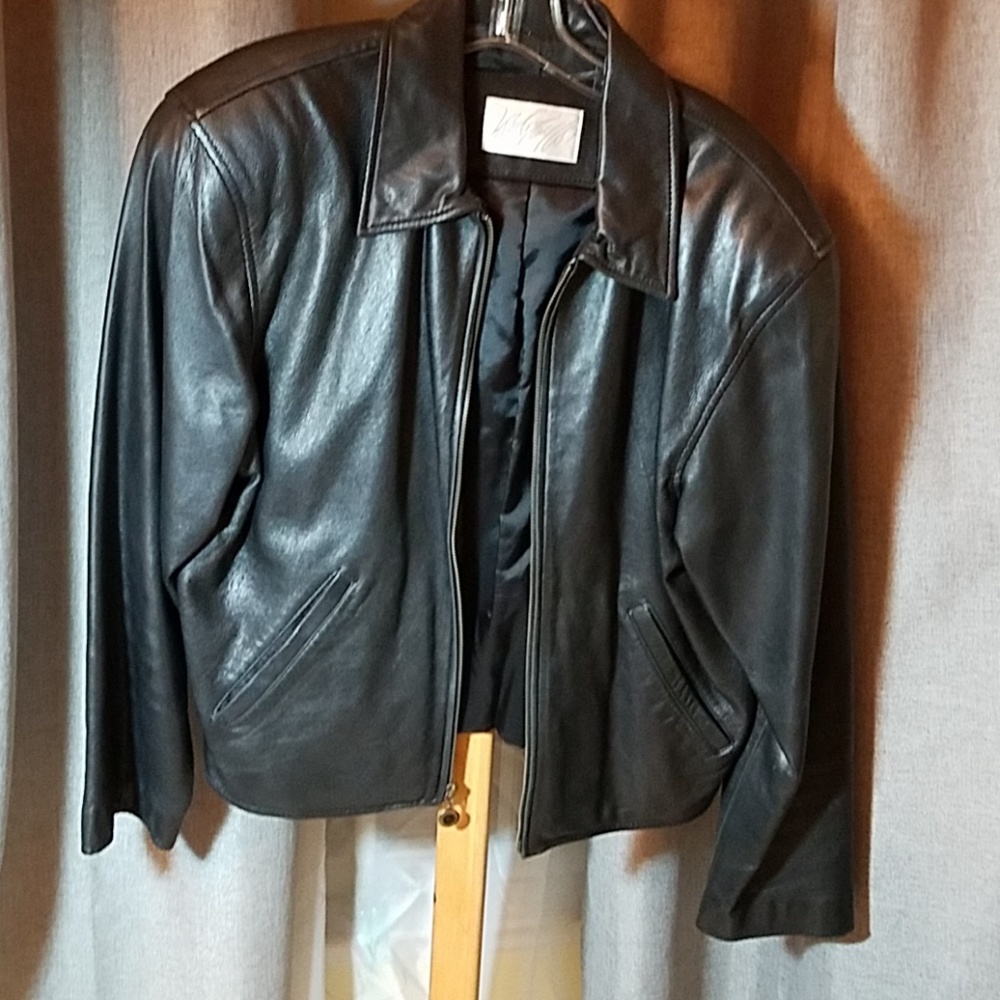 Vintage black leather jacket